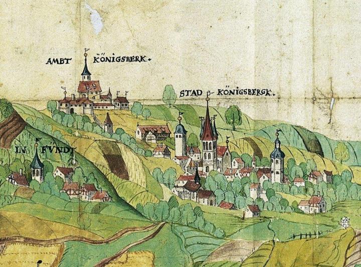 Stilisierte, historische Ansicht von Königsberg
